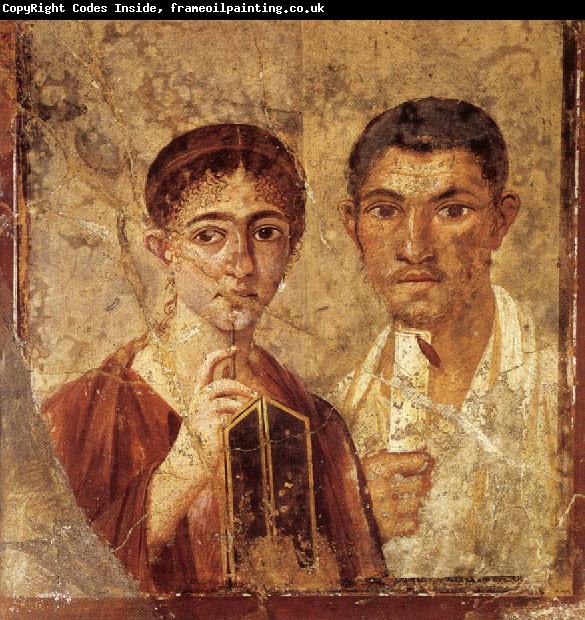 unknow artist Portrait of a Man and His Wife,from pompeii
