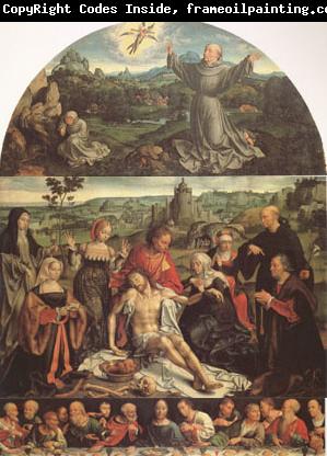 CLEVE, Joos van The Lamentation of Christ with the Last Supper(predella) and Francis Receiving the Stigmata(mk05)