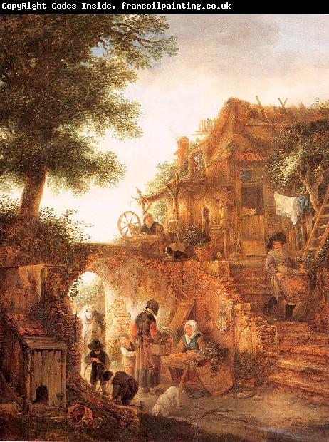 Ostade, Isaack Jansz. van A Woman Selling Fruit by a Cottage