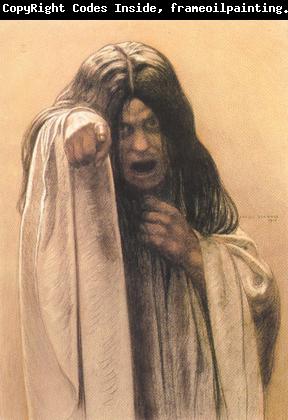 Carlos Schwabe Study for The Wave female figure left of the central figure (mk19)