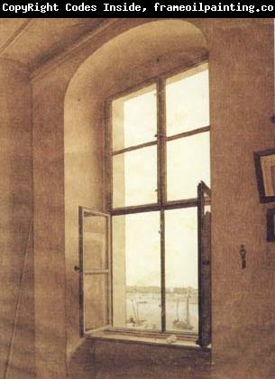 Caspar David Friedrich View of the Artist's Studio Left Window (mk10)