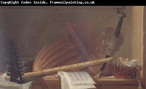 HUILLIOT, Pierre Nicolas Still Life of Musical Instruments (mk14)