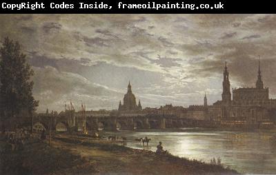 Johan Christian Dahl View of Dresden in Full Moonlight (mk22)