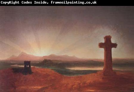 Thomas Cole Unfinished Landscape (The Cross at Sunset) (mk13)