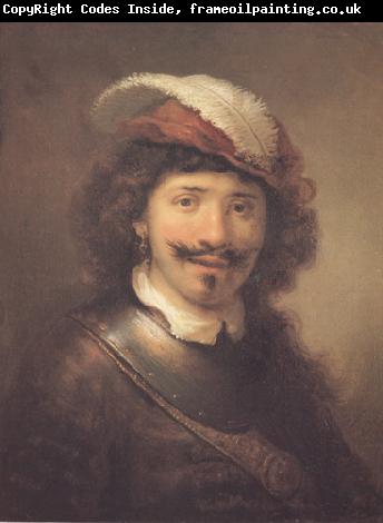Govert flinck A young Man with a eathered cap and a gorgert (mk33)
