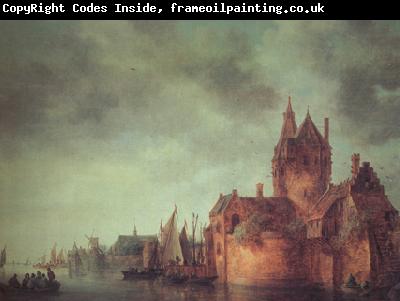Jan van  Goyen A Castle by a River with Shipping at a Quay (nn03)