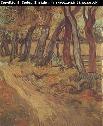 Vincent Van Gogh The Garden of Saint-Paul Hospital with Figure (nn04)