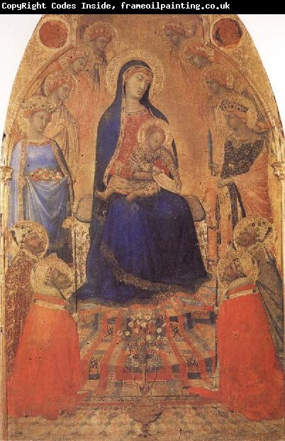 Ambrogio Lorenzetti Madonna and Child Enthroned,with Angels and Saints