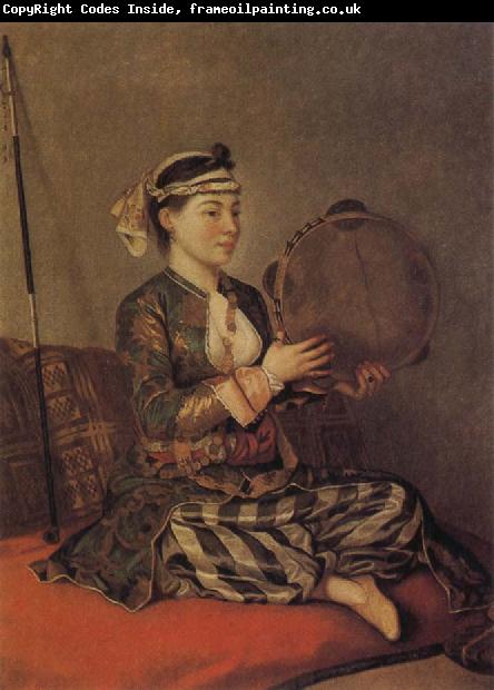 Jean-Etienne Liotard Turkish Woman with a Tambourine