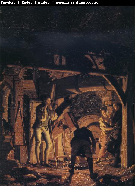 Joseph wright of derby An Iron Forge Viewed from Without