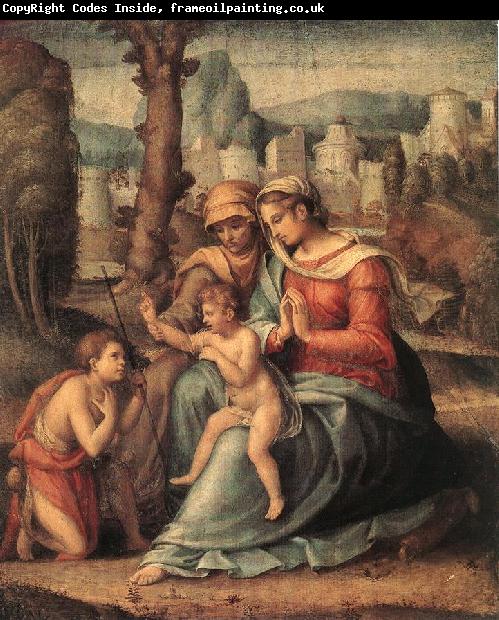 BACCHIACCA Madonna with Child, St Elisabeth and the Infant St John the Baptist