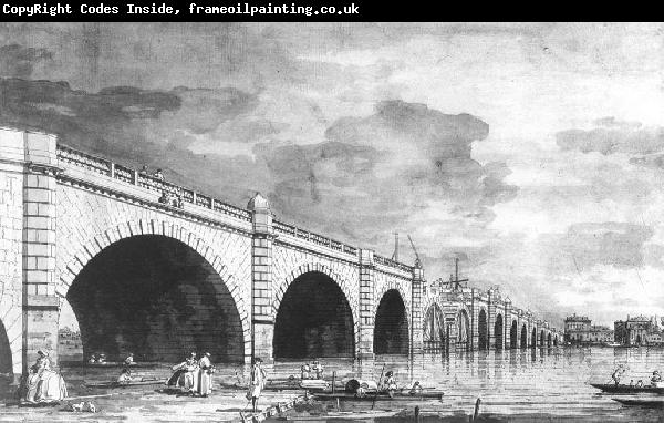 Canaletto London: Westminster Bridge under Repair vv