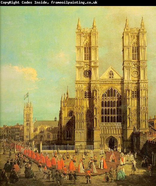 Canaletto Westminster Abbey with a Procession of the Knights of Bath