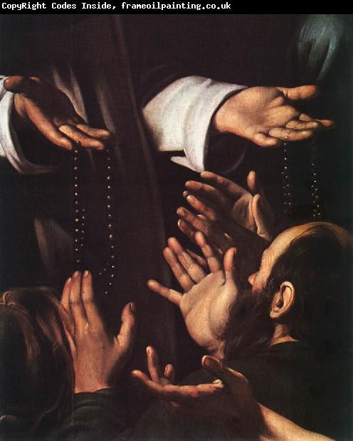 Caravaggio Madonna del Rosario (detail) dsf