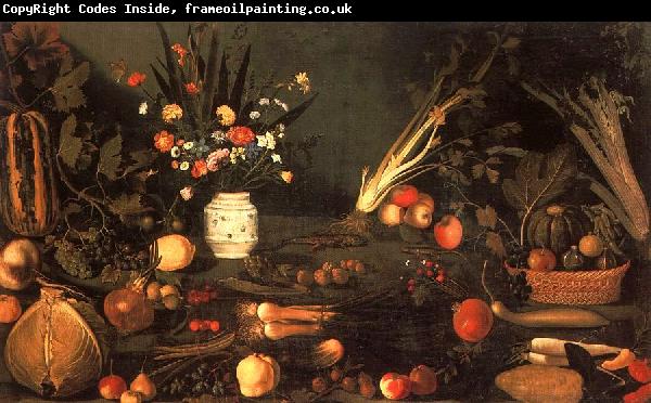 Caravaggio Still Life with Flowers Fruit