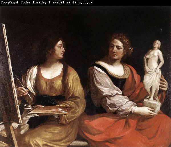 GUERCINO Allegory of Painting and Sculpture sdg