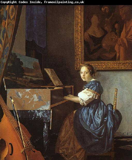 JanVermeer A Young Woman Seated at a Virginal