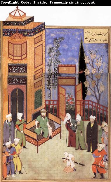 Bihzad His Ministers plead with the Sasanian king Hurmuzd to forgive his son Khusro