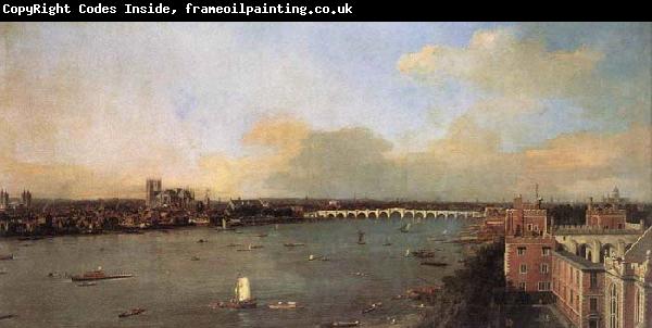 Canaletto London, Seen from an Arch of Westminster Bridge