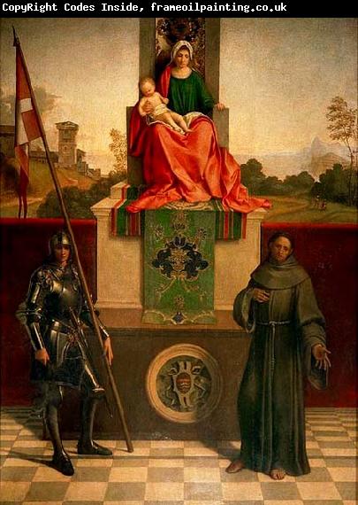 Giorgione Madonna and Child Enthroned between St Francis and St Liberalis