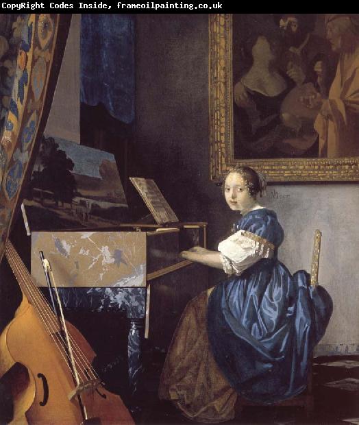 JanVermeer A Young Woman Seated at a Virginal