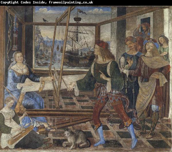 Pinturicchio Penelope at the Loom and Her Suitors
