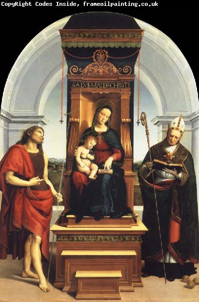 Raphael The Madonna and Child Enthroned with Saint John the Baptist and Saint Nicholas of Bari