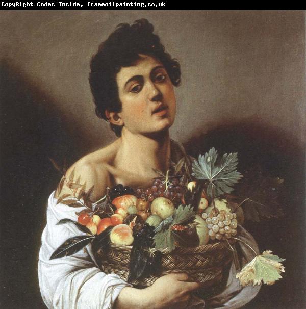 Caravaggio boy with a basket of fruit
