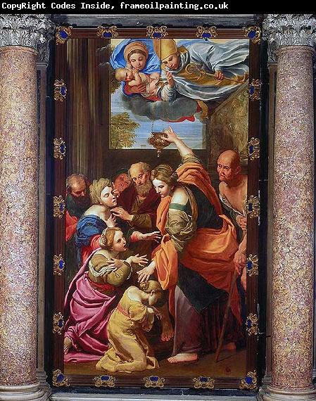 Domenichino Apparition of the Virgin and Child and San Gennaro at the Miraculous Oil Lamp