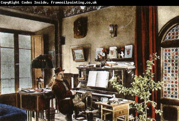 puccini puccini at home in the music room of his villa at torre del lago