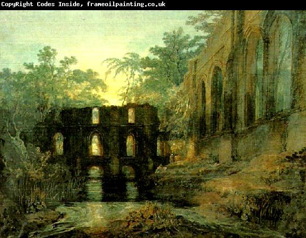 J.M.W.Turner the dormitorg and trancept of fountain's abbey-evening