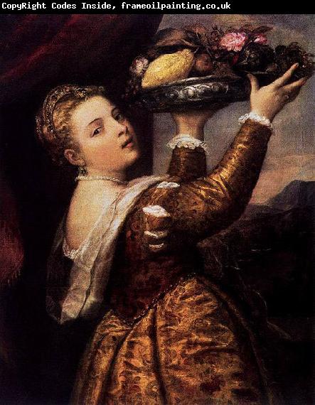 Titian Girl with a Platter of Fruit
