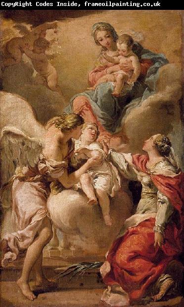 Gandolfi,Gaetano St Giustina and the Guardian Angel Commending the Soul of an Infant to the Madonna and Child
