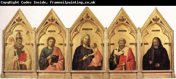 Giotto Madonna and Child with SS.Nicholas.john the Evangelist,Peter and Benedict