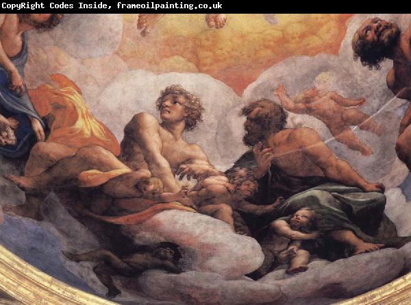 Correggio Details of the cupola with the apostles Philip and Thaddeus,James the Less and Thomas,Andrew and Jomes the Great