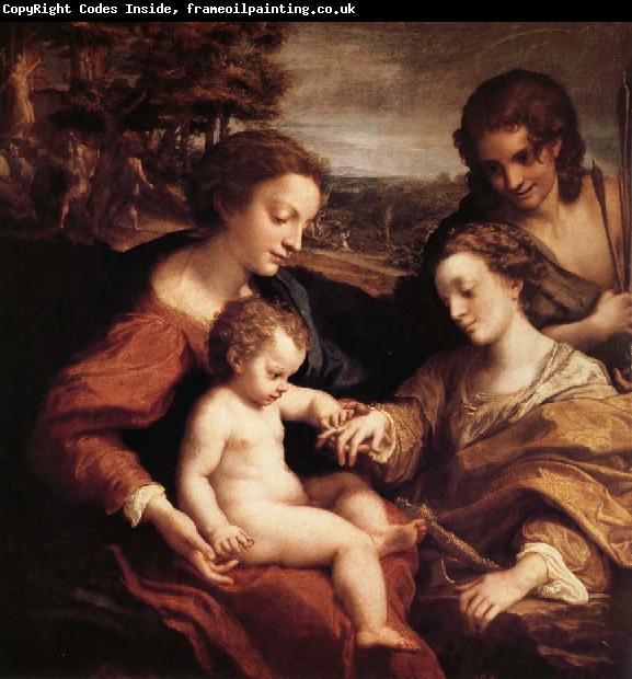 Correggio Le mariage mystique de sainte Catherine d'Alexandrie avec saint Sebastien