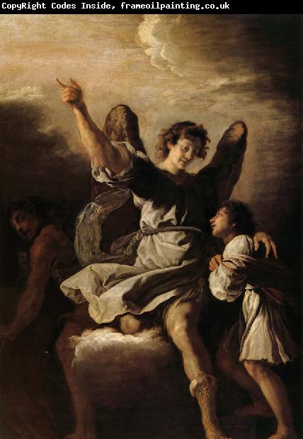 Fetti,Domenico L'ange gardien protegeant un enfant de l'empire du demon