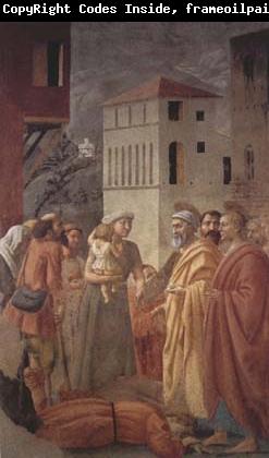MASACCIO St Peter distributes the Goods of the Community and The Death of Ananias (mk08)