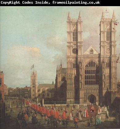 Canaletto L'abbazia di Westminster con la processione dei cavalieri dell'Ordine del Bagno (mk21)